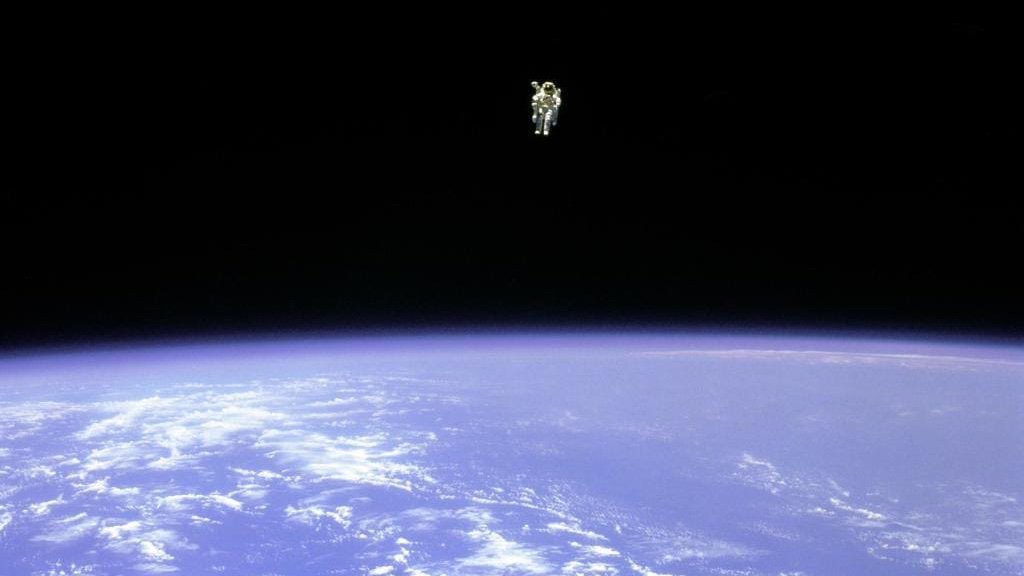 Astronaut Bruce McCandless Performs the First Untethered Spacewalk. Credits: NASA