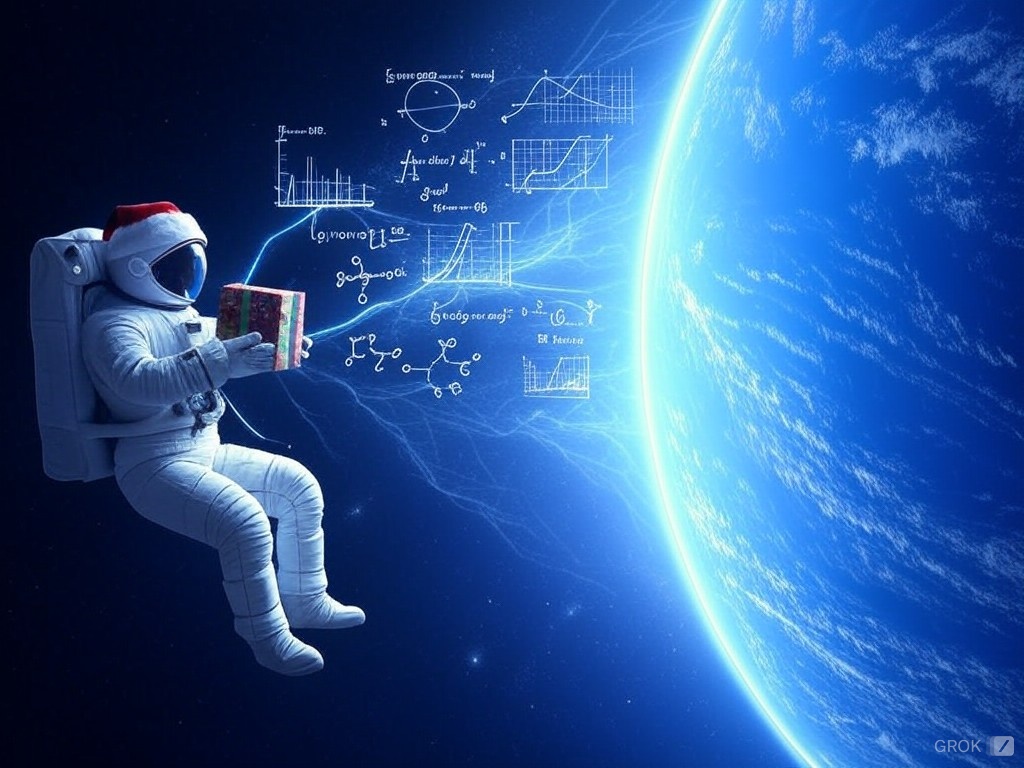 Technological Transfer: A Christmas Gift from the Cosmos. Image generated by xAI’s Grok AI model