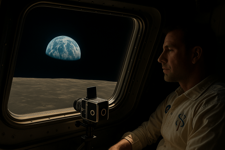 A Spacepolitan Earthrise. Credits: created with Assistance from OpenAI’s DALL·E