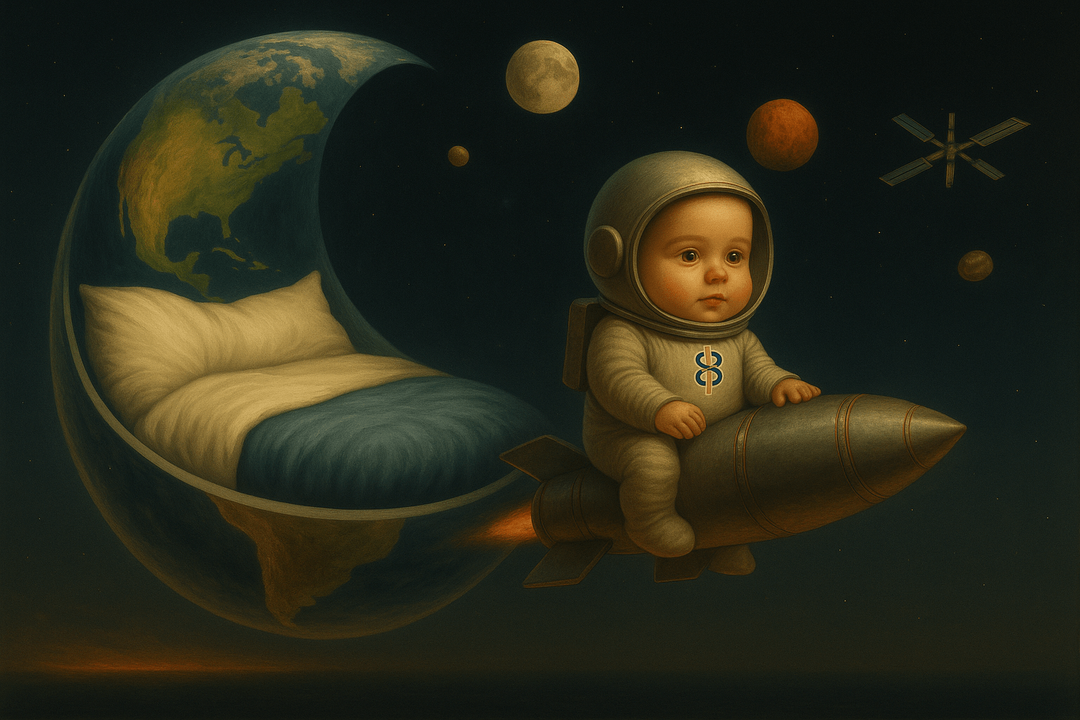 Earth is the cradle of humanity, but one cannot live in a cradle forever. Credits: created with Assistance from OpenAI’s DALL·E