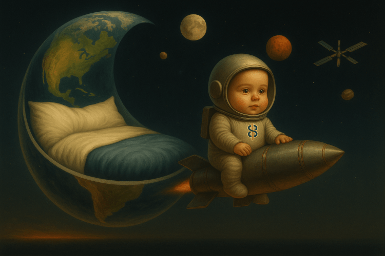 Earth is the cradle of humanity, but one cannot live in a cradle forever. Credits: created with Assistance from OpenAI’s DALL·E